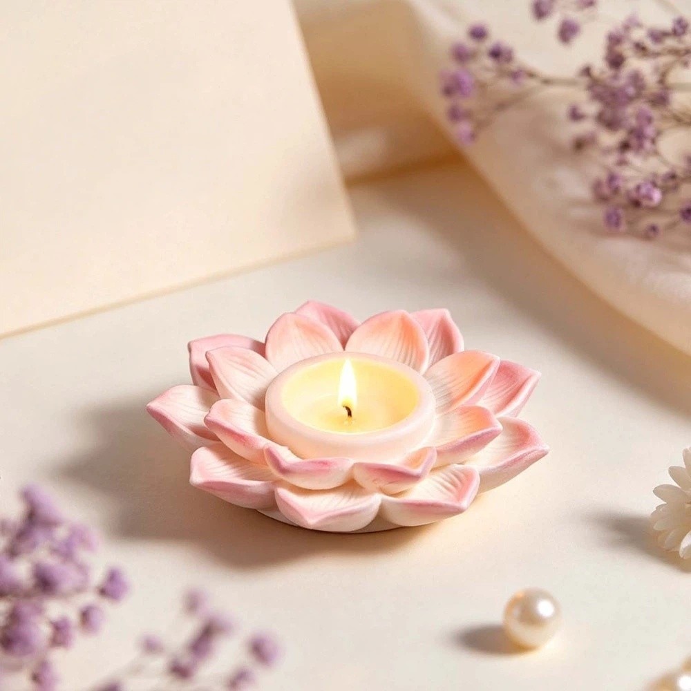 Soap Making Base - Creative 3D Lotus Candle Base Mold