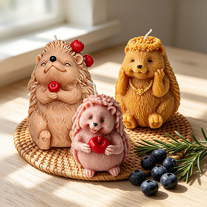 Soap Making In Home - Cute Hedgehog Silicone Candle Mold DIY