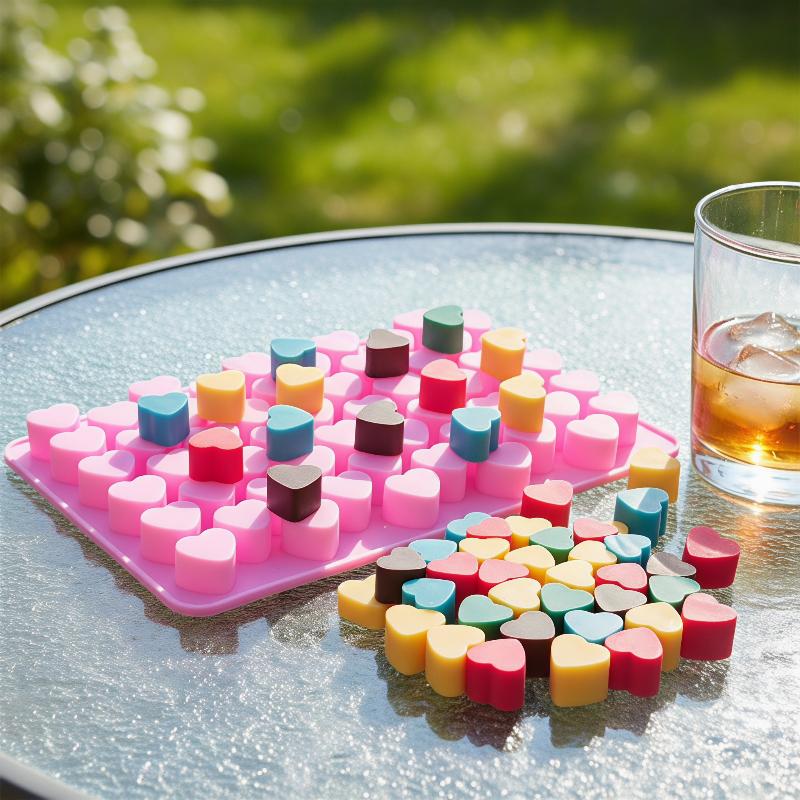 55 Grids Heart Silicone Cake M - огляд і ціна Soap Making Tray