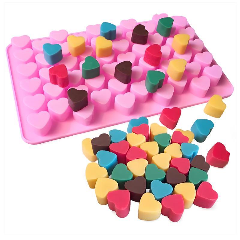 55 Grids Heart Silicone Cake M - огляд і ціна Soap Making Tray