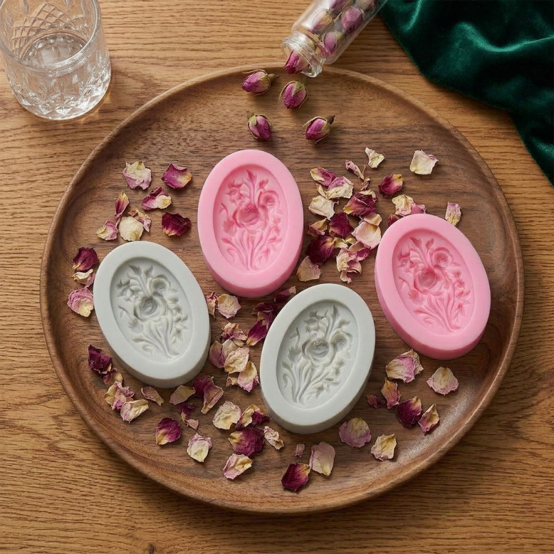 4 Silicone mold with flower sh - огляд і ціна Soap Making Tray