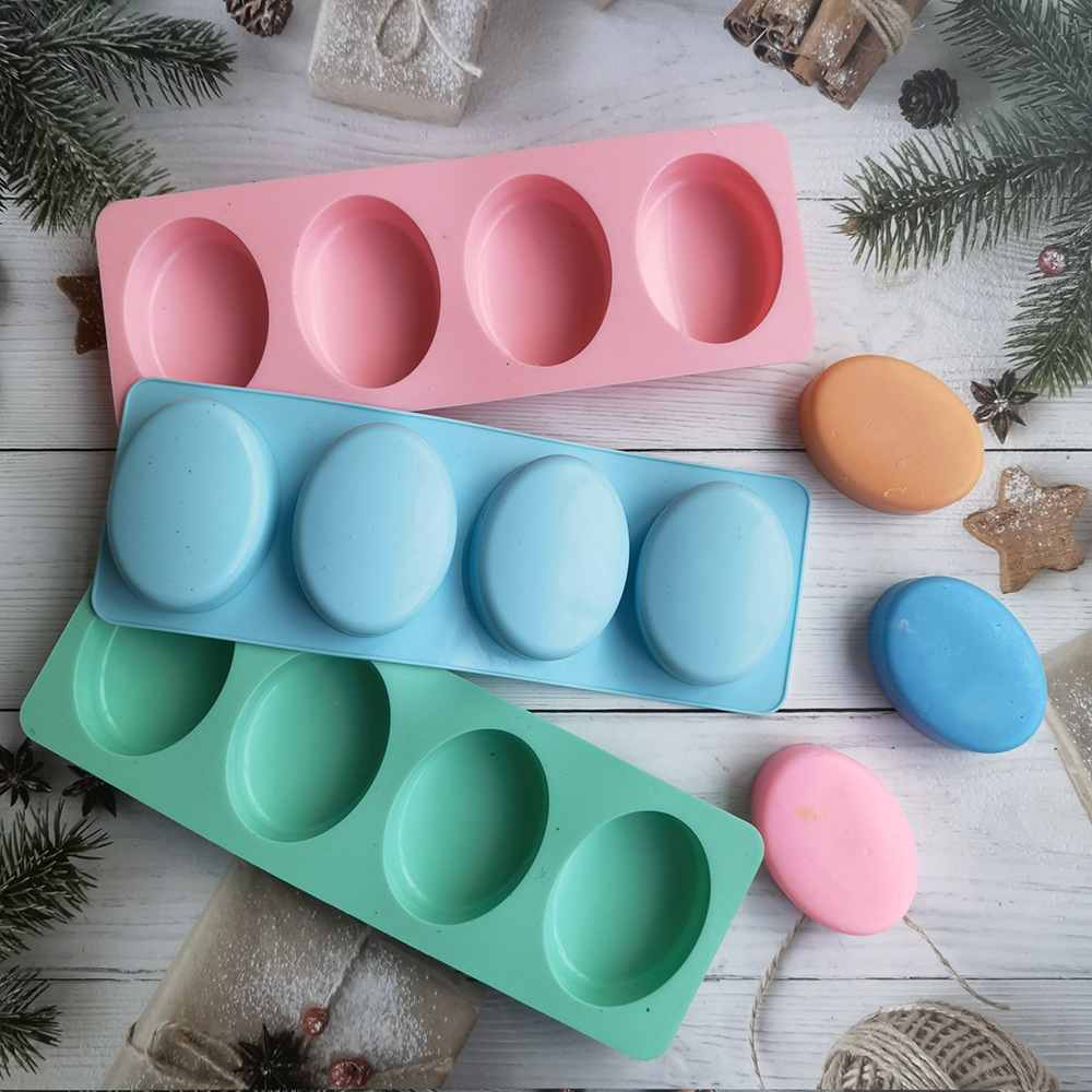 4 Cavities Oval Handmade Soap  - огляд і ціна Soap Making Diy Kit