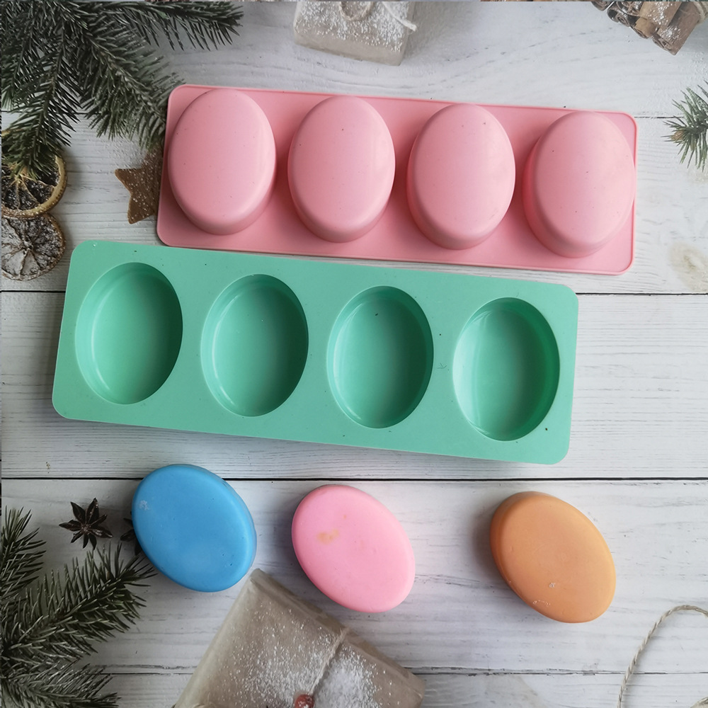 4 Cavities Oval Handmade Soap  - огляд і ціна Soap Making Diy Kit
